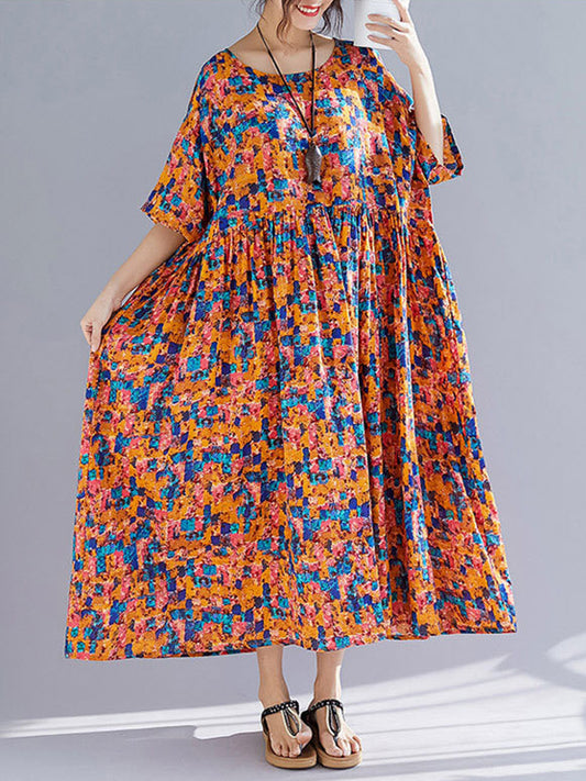Vestido de smock de flores mais trêmula