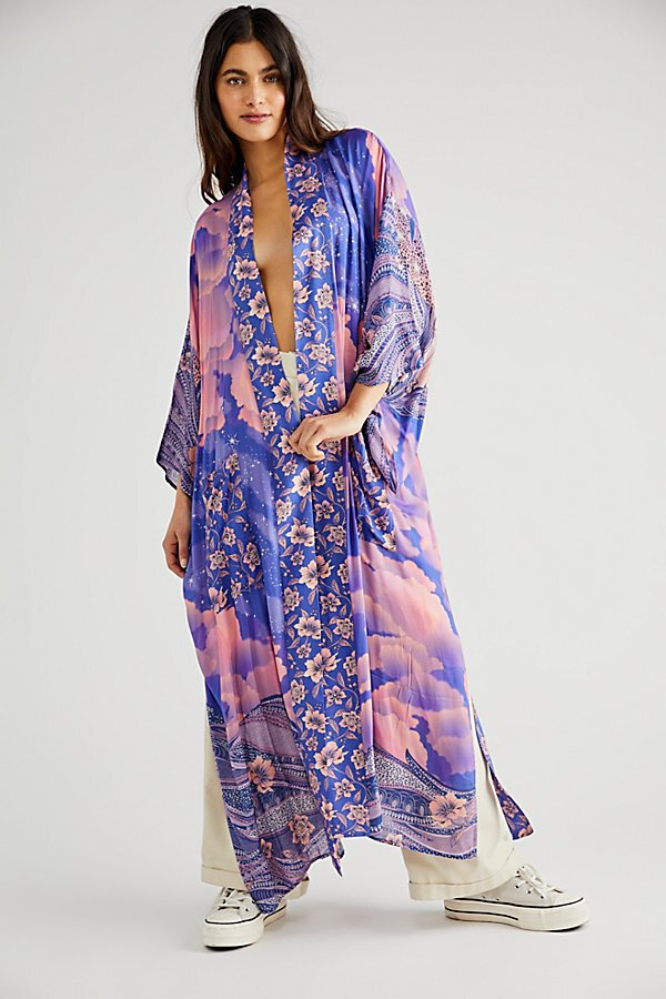 Flower Print Kimono Flowing Elegant