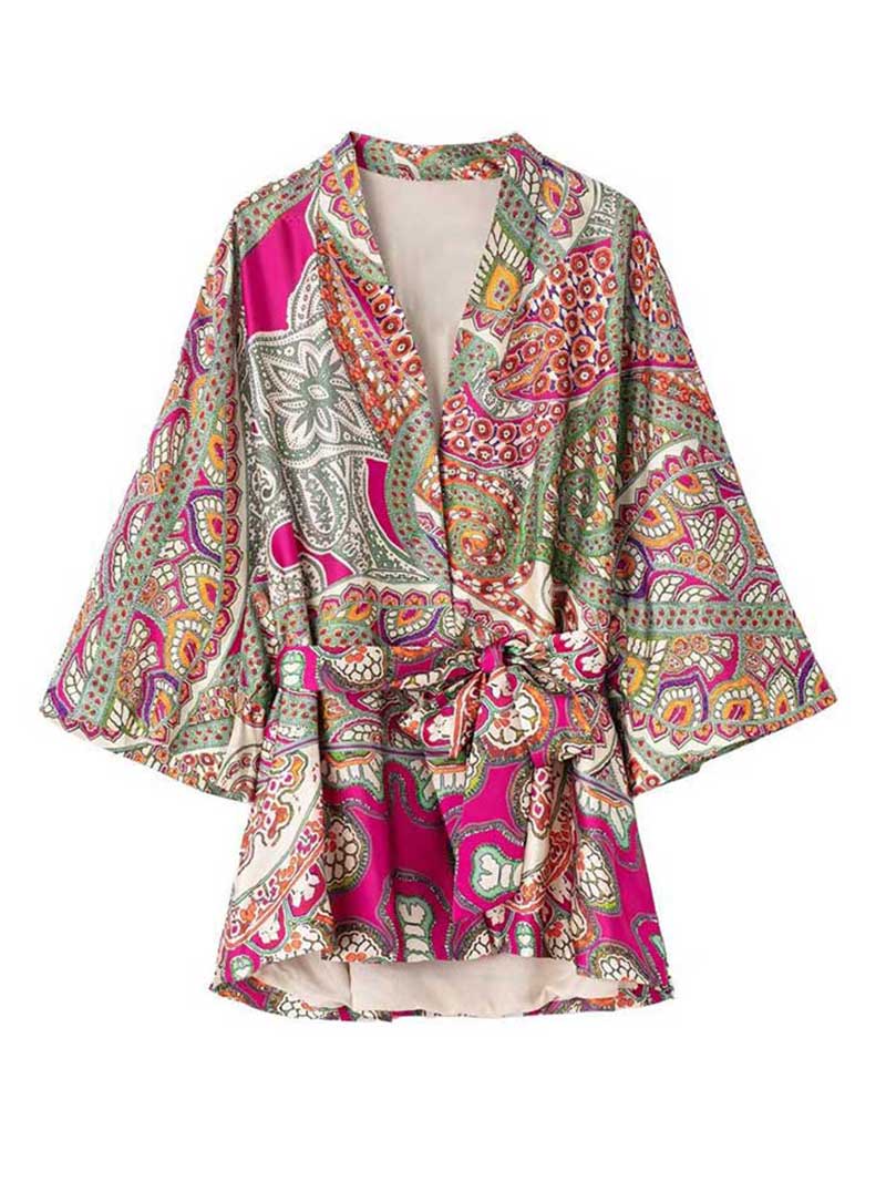 Summer Women's Paisley Print jacket Kimono 