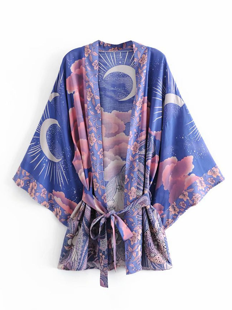 Evatrends cotton gown robe printed kimonos