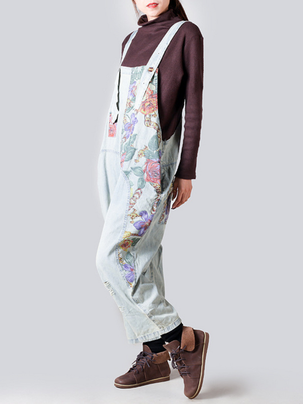 Women's Loose Fitting Dnim Overall 