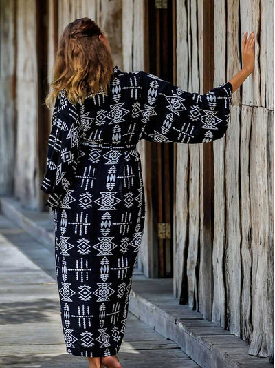 Evatrends cotton gown robe printed kimonos, Outerwear, Rayon 100%, Nightwear, long kimono, Board Sleeves, different color, loose fitting, Printed, fashionshow, kimono,