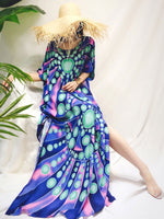 Disco vibra o vestido maxi boêmio retro