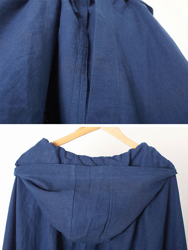 Cape à capuche à capuche de couleur unie