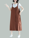 Women's Coffee Seeveless Midi Dress