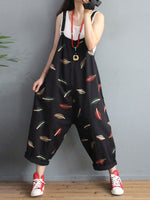 Dungarees cotton denim ripped jeans floral vintage retro style overall