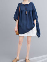 Evatrends Cotton Top, Summer wear, Doll sleeves, Plain top, Round Neck Wear With Jeans pant or Trouser