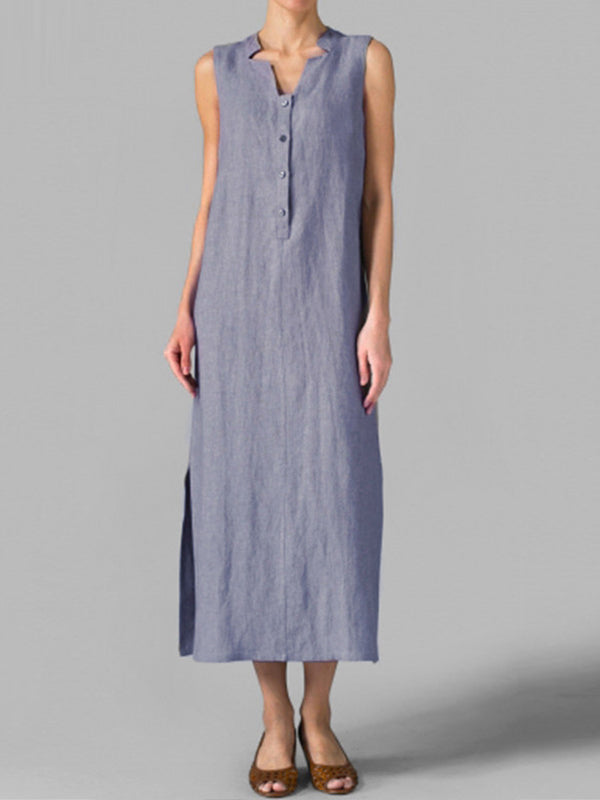 Chic Button Front Women's Maxi Dress | Eva Trends