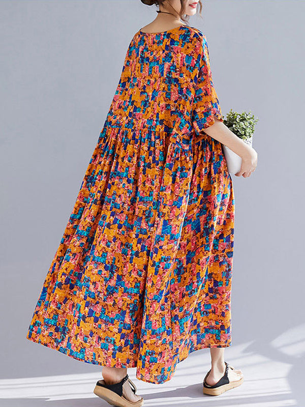 Vestido de smock de flores mais trêmula