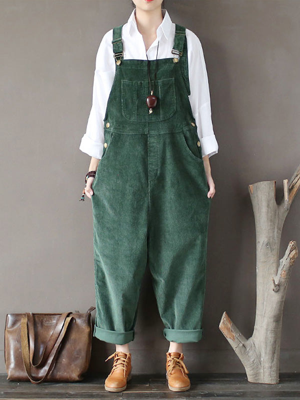 Trendy Corduroy Women's Overalls
