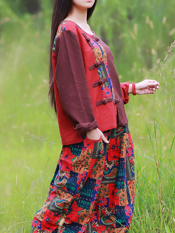 Top pankou imprimé ethnique