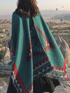 Ethnic Style Front Open Shawl Cardigan