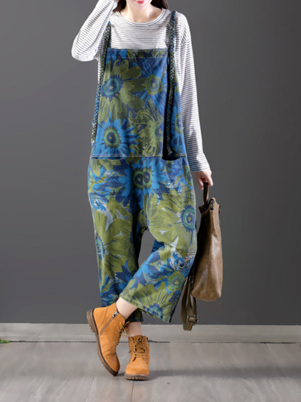 Latzhose mit Mitternachtsblumenmuster (NUR USA)