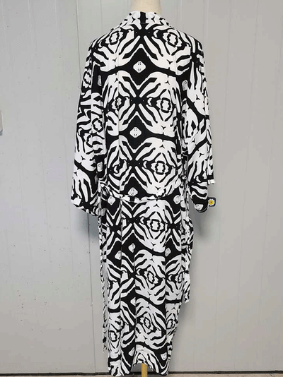 Evatrends cotton gown robe printed kimonos, Outerwear, polyester, Nightwear, long kimono, Board Sleeves, loose fitting, printed, Belted