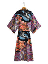 Evatrends cotton gown robe printed kimonos, Outerwear, Cotton, Nightwear,  Long kimono, Board Sleeves, loose fitting, Printed, Floral + Moon, Belted