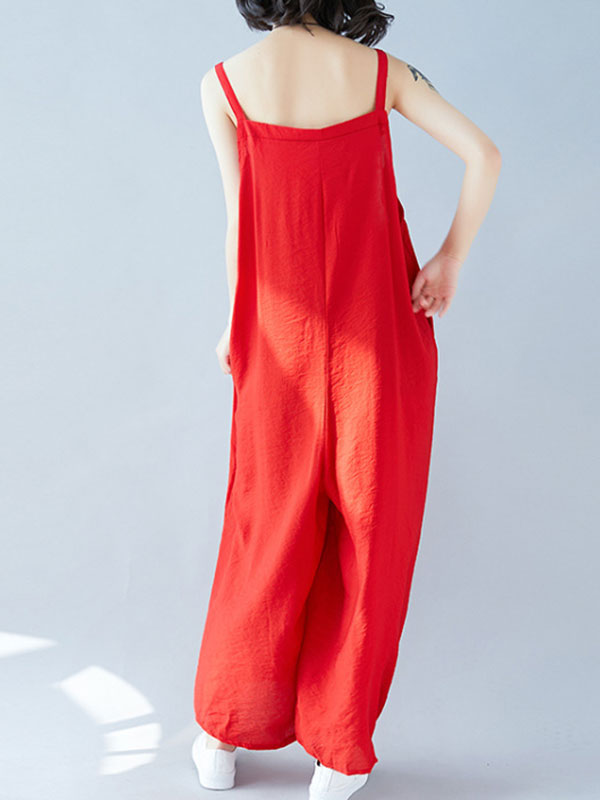 Red Women's Overall Jumpsuit