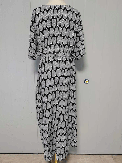 Evatrends cotton gown robe printed kimonos, Outerwear, Polyester, Nightwear, long kimono, Board Sleeves, black, yellow color, loose fitting, printed