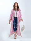 Evatrends cotton gown robe printed kimonos, Outerwear, Cotton, Viscose, Nightwear, Bordered trim, sleeves & bottom, long kimono, Kimono Broad sleeves with armpit opening, loose fitting,  Floral print, Belted