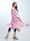 Evatrends cotton gown robe printed kimonos, Outerwear, Cotton, Viscose, Nightwear, Bordered trim, sleeves & bottom, long kimono, Kimono Broad sleeves with armpit opening, loose fitting,  Floral print, Belted