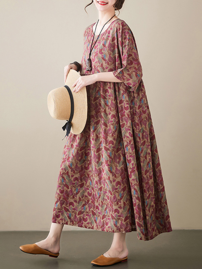 Women's Round Neck Smock Dress