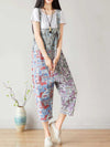 Dungarees, cotton denim, vintage retro style, overall, Cotton 71%-80%, Cropped Pant, Adjustable Straps, Non-Stretchable, Printed