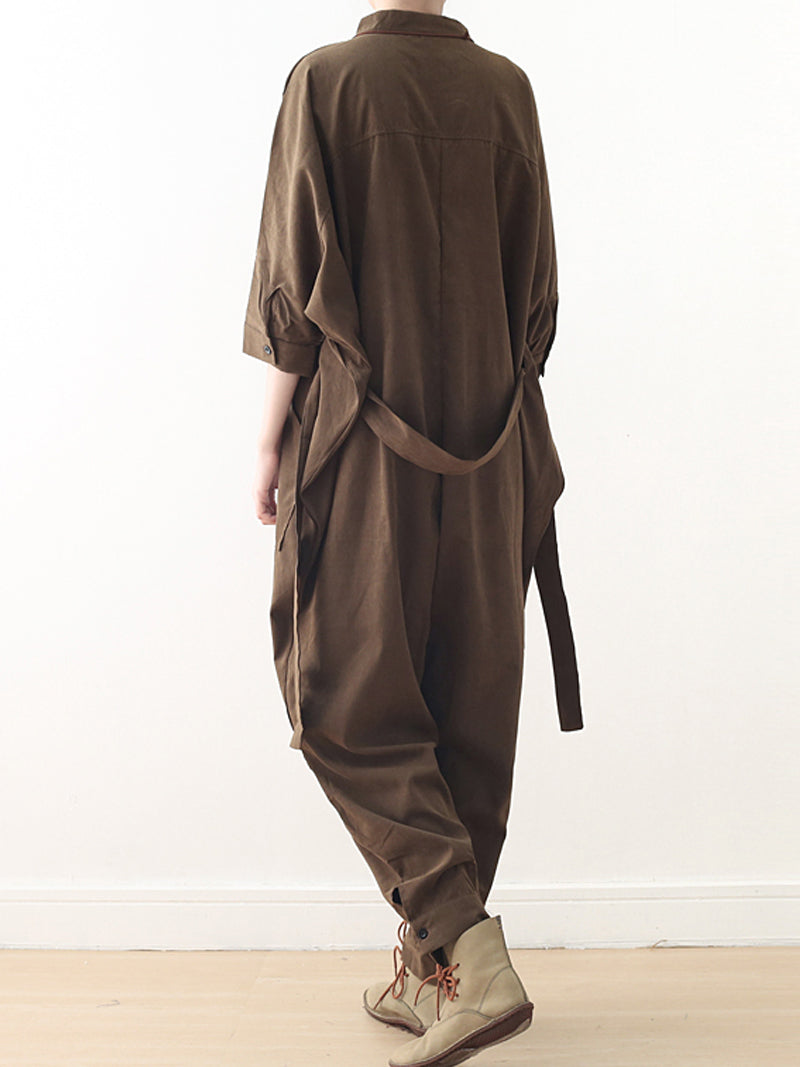 Coffee Brown Women's Dungarees