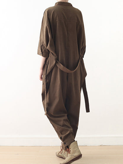 Coffee Brown Women's Dungarees