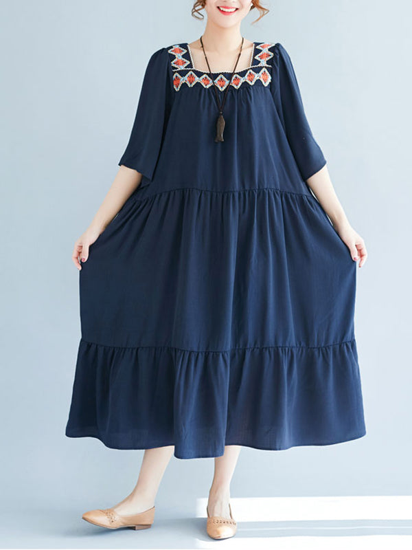 Cornelia Vintage Broidered Founcy A-Line Robe