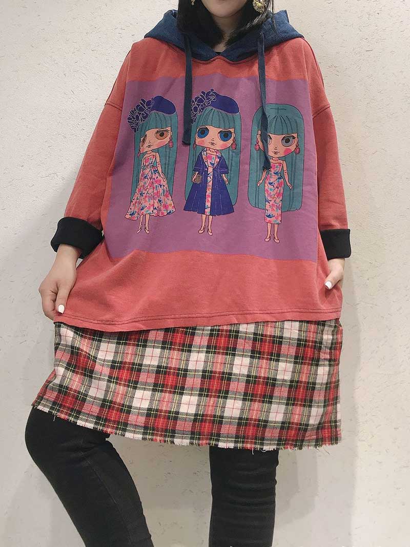 Women's Mid-Leghth Sweatshirt Dress