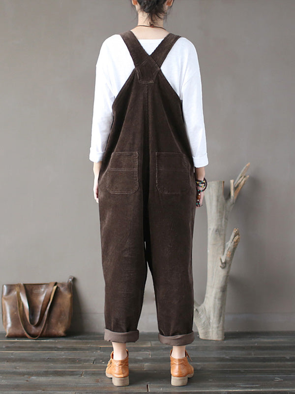 Corduroy Thick Overalls for Women