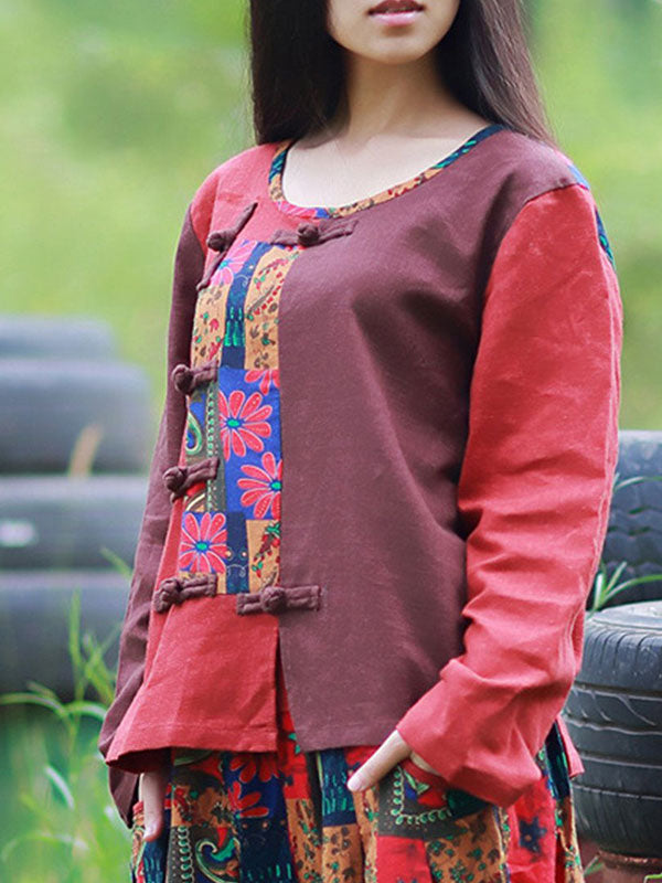 Top pankou imprimé ethnique