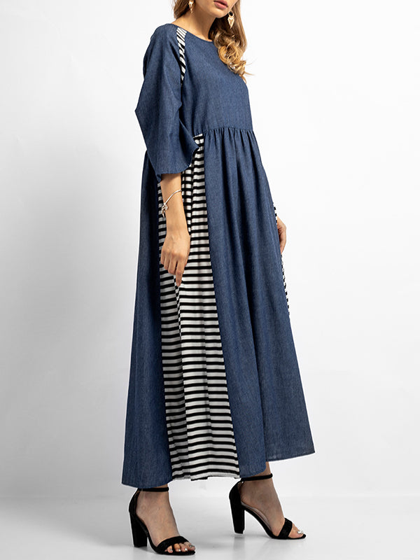 Sabrina Stripes Robe A-Line Color Color