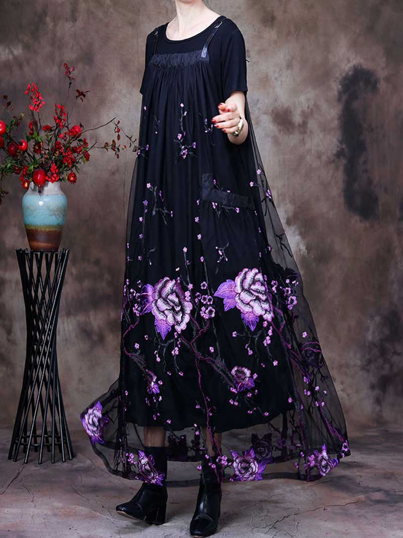 Lightweight printed maxi dres