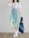 Dungarees cotton denim ripped jeans ,vintage retro style overall, Adjustable straps, Cropped pant