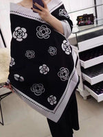 Floral Stamp Wool Scarf
