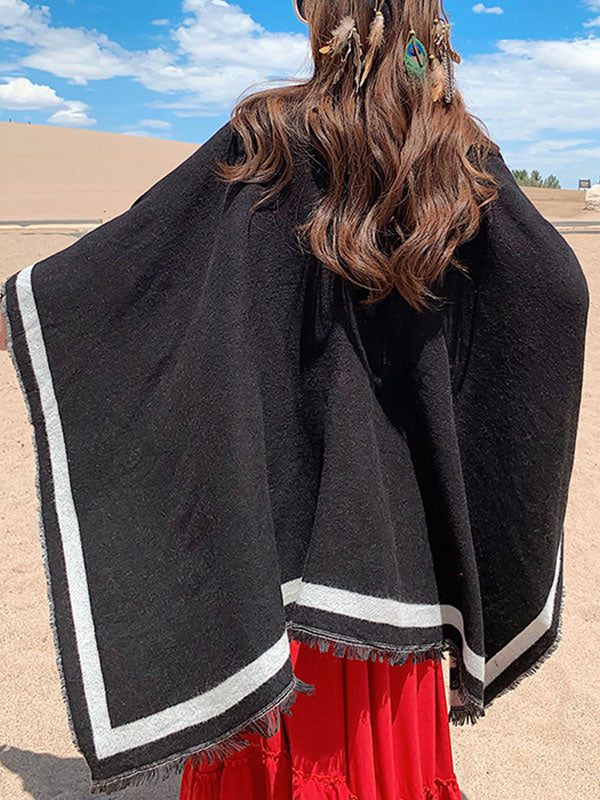 Cardigan de châle patchée de poche léopard