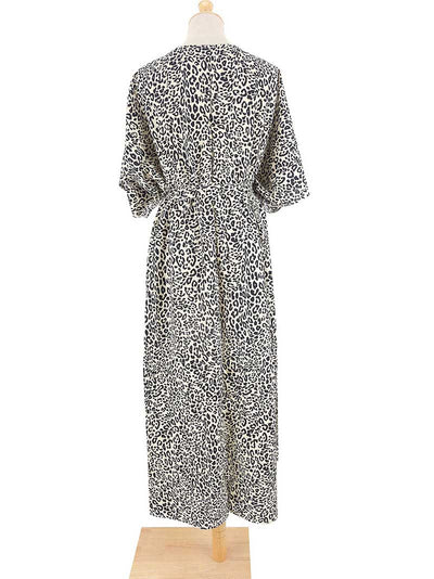 Evatrends cotton gown robe printed kimonos, Outerwear, Nightwear, Rayon, Board Sleeves, Different colors, Leopard print,