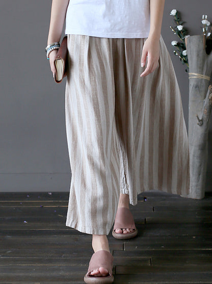 Ribbon Stripe Wide Leg Pants