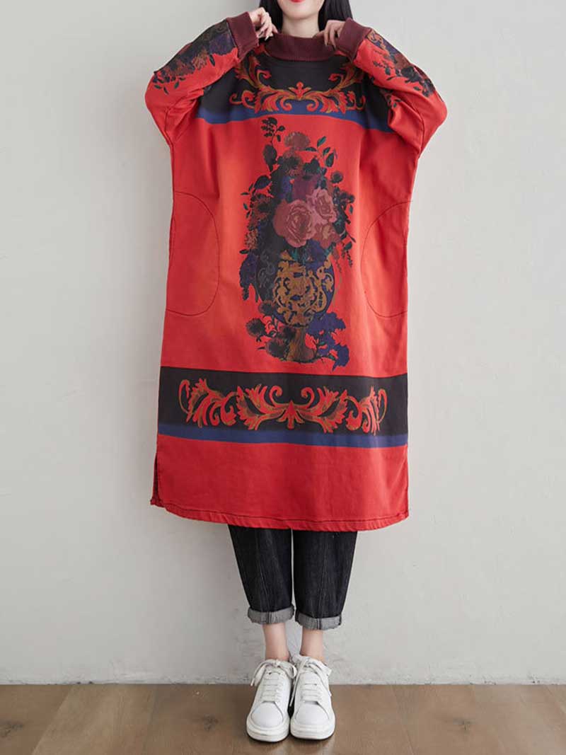 I Won’t Give Up High Neck Art Sweater Dress