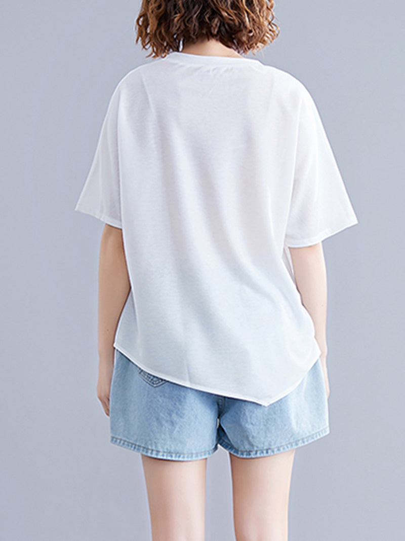 Women's White Elastic Tops