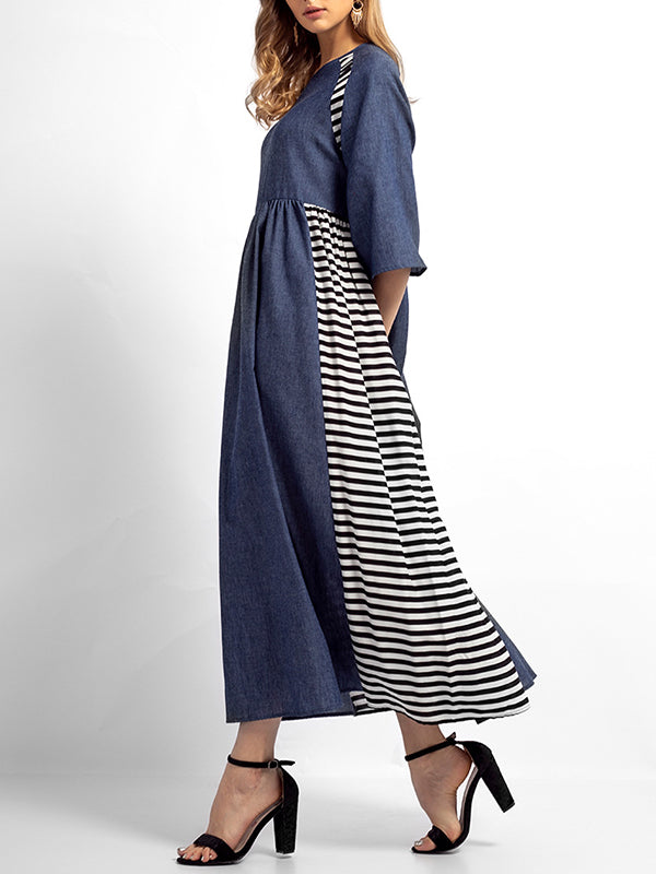 Sabrina Stripes Robe A-Line Color Color