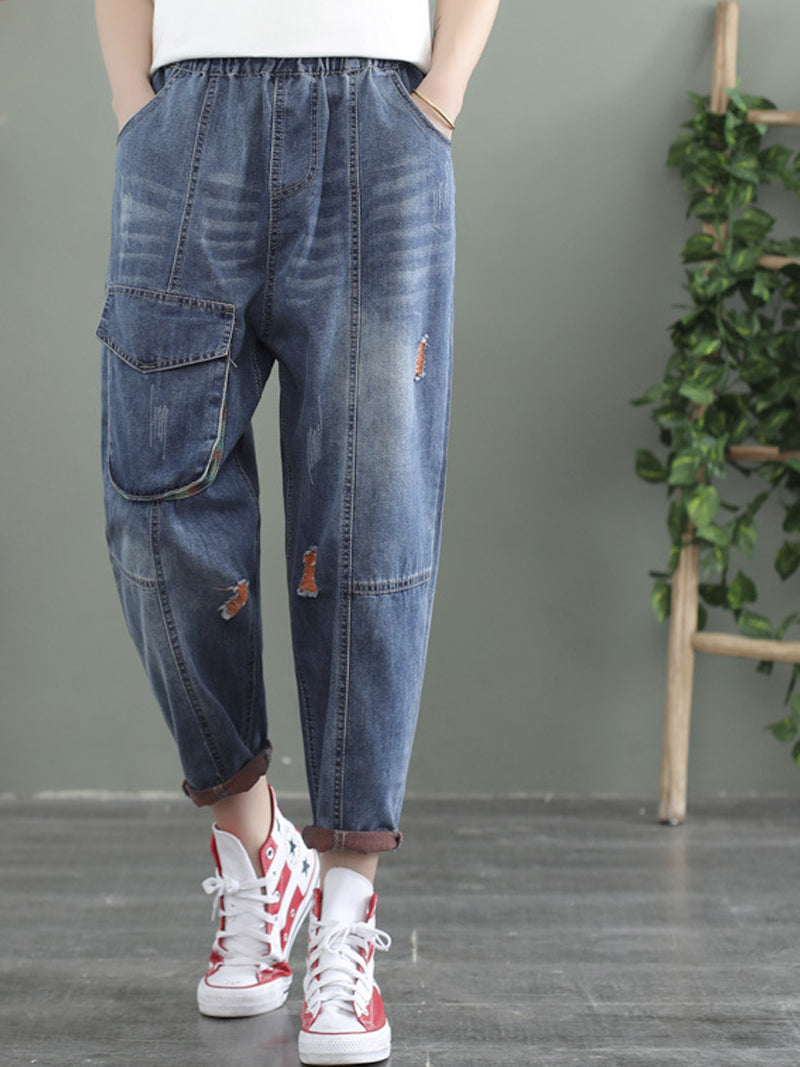 Women's Elastic Waist Jeans