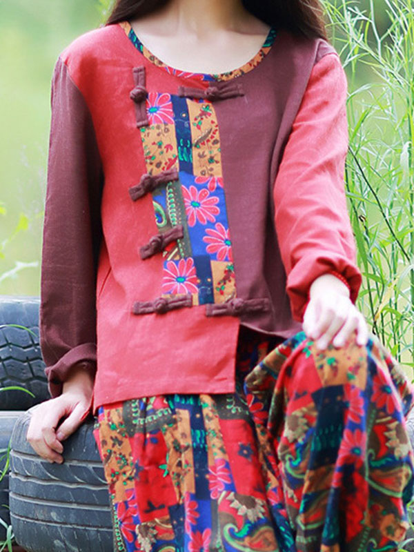 Top pankou imprimé ethnique