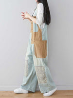 Dungarees cotton denim Printed ,vintage retro style overall, Adjustable straps, double side pockets, comfortable overall, floral trouser