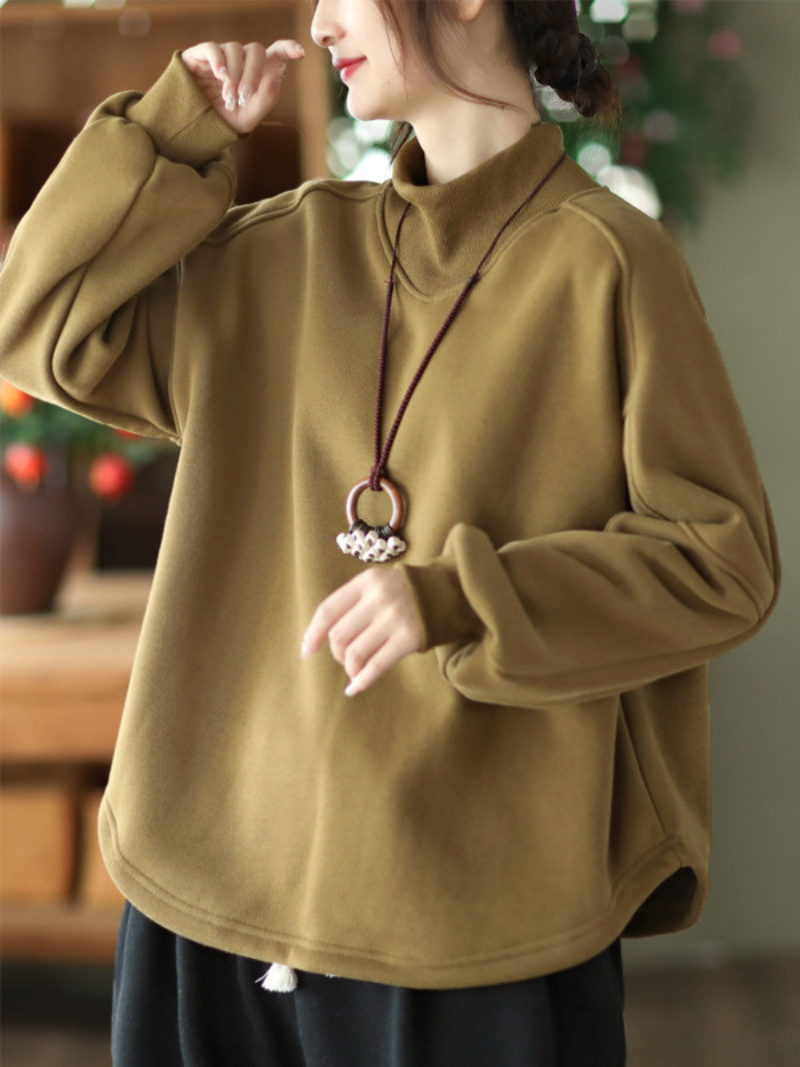 Women's Green Sweater Loose Top