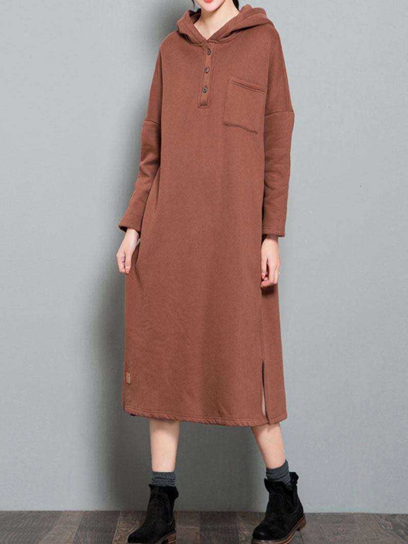 Long Hooded Sweater Dress for Women