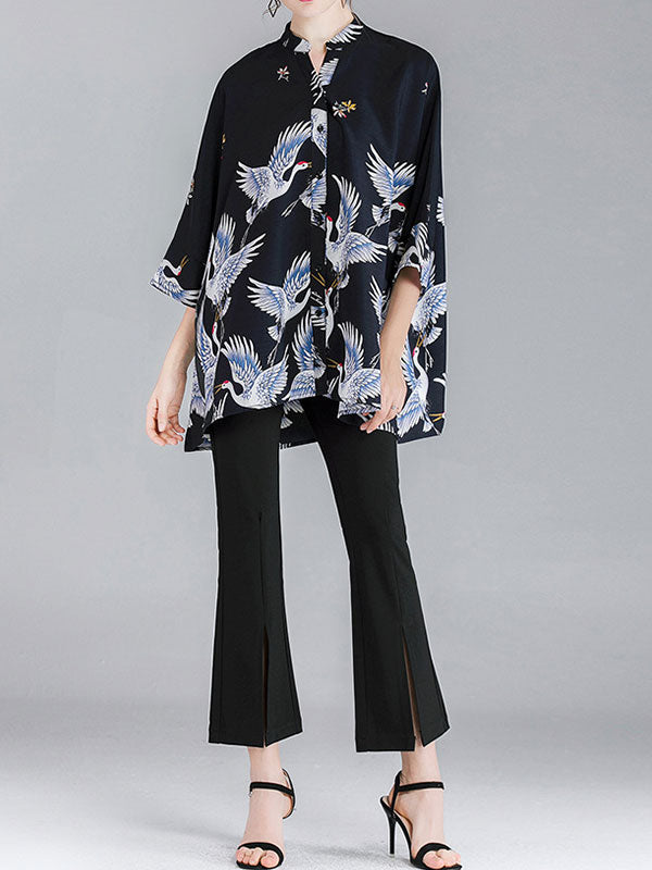 Chemise graphique volant sans faille