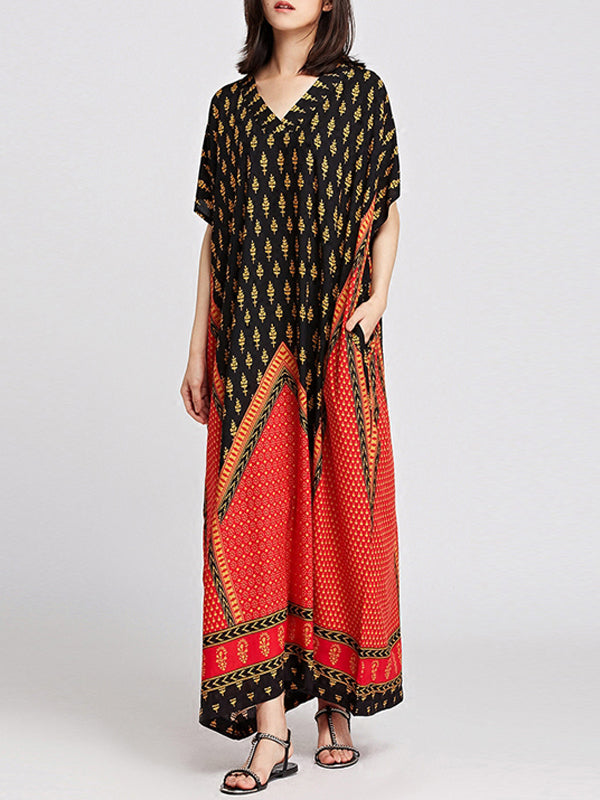 V Neck Boho Women's Maxi Dress