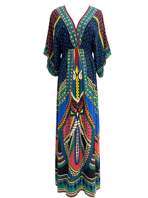 Tara Lee estilo retrô vestido maxi boêmio solto
