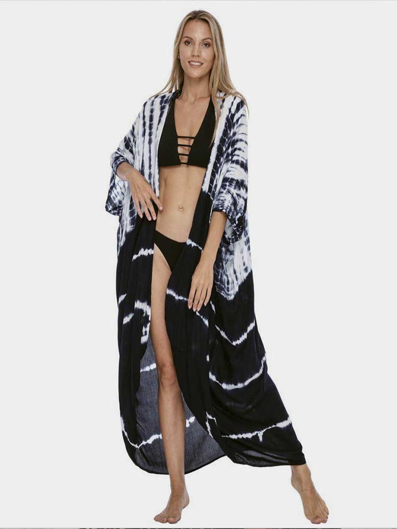 Evatrends cotton gown robe printed kimonos, Outerwear, Nightwear, Rayon, Board Sleeves, Different colors, Tie Dye print